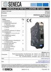 Seneca Z-107E Installation And User Manual