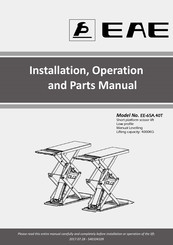 EAE EE-65A.40T Installation, Operation, And Parts Manual