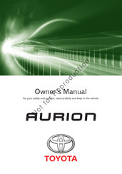 Toyota AURION 2013 Owner's Manual