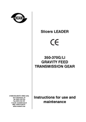 Noaw LEADER 370G/LI Instructions For Use And Maintenance Manual