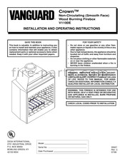 Vanguard Crown V1100E Installation And Operating Instructions Manual