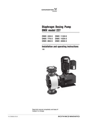 Grundfos DMX 2000-3 Installation And Operating Instructions Manual