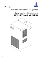 Beko DRYPOINT RA CT 150-NA-EB Instructions For Installation And Operation Manual