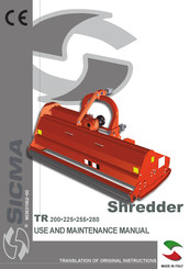 Sicma TR 255 Use And Maintenance Manual
