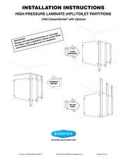 Bobrick ClassicSeries 1540 Installation Instructions Manual