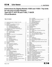 Eaton Cuttler-Hammer Digitrip 1150Vi Instructions Manual
