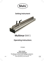 Mahr Multimar 844 S Operating Instructions Manual