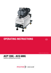 Pfeiffer Vacuum ACP 600G Large Volume Operating Instructions Manual