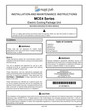 Magic-Pak MCE4-11-30 Installation And Maintenance Instructions Manual