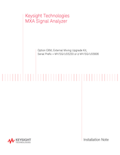 Keysight Technologies MXA Series Installation Note