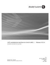 Alcatel-Lucent LambdaUnite 1675 Installation And System Turn-Up Manual