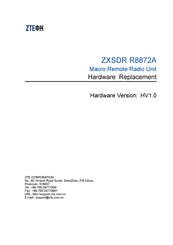 ZTE ZXSDR R8872A Manual
