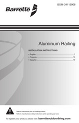 Barrette Aluminium Railing Installation Instructions Manual