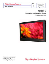 Flight Display Systems FD70CV-M Installation And Operation Manual
