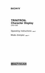 Sony Trinitron CPD-1302 Operating Instructions Manual