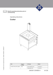MKN OPGHEG1EB Series Operating Instructions Manual