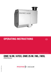 Pfeiffer Vacuum OME 40 M Operating Instructions Manual