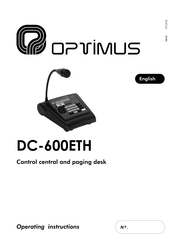 Optimus DC-600ETH Operating Instructions Manual