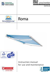 Retractableawnings.com Roma Instruction Manual For Use And Maintenance