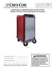 Cres Cor HC-UA-11 Operating And Maintenance Instruction Manual
