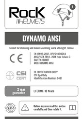 Rock Helmets Dynamo Ansi Instructions Manual