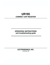 Lectrosonics UR195 Operating Instructions And Troubleshooting Manual