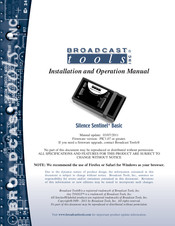 Broadcast Tools Silence Sentinel Basic Installation And Operation Manual