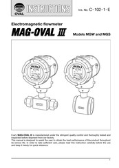 Oval MAG-OVAL III Series Instructions Manual