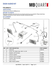 MB QUART 2884213 Installation Manual