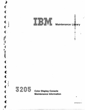 IBM 3205 Maintenance Information