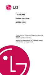 LG Touch Me FM37 Owner's Manual