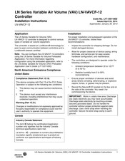 Johnson Controls LN-VAVCF-12 Installation Instructions Manual