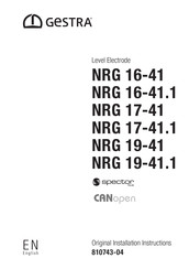 GESTRA NRG 17-41 Original Installation Instructions
