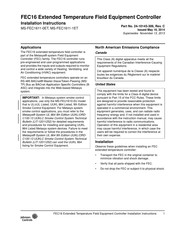 Johnson Controls MS-FEC1611-0ET Installation Instructions Manual