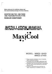 MaxiCool MMD3-27HDI Installation Manual