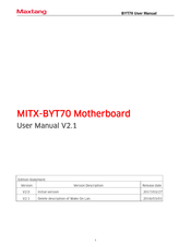 Maxtang MITX-BYT70 User Manual