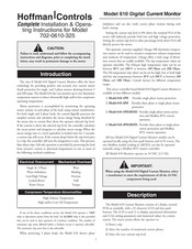 Hoffman Controls Model 610-1PH Installation & Operating Instructions Manual