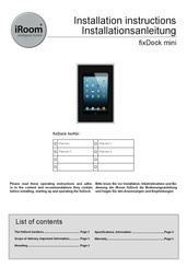 iRoom fixDock mini Installation Instructions Manual