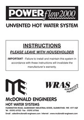 McDonald Engineers POWER flow 2000 Series Instructions Manual