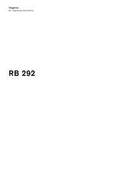 Gaggenau RB 292 Operating Instructions Manual