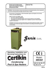 Certikin Genie DUAL MB35D Operating, Installation And Servicing Instructions