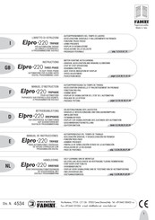 Fadini Elpro 220 Instruction Manual