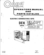 Onan 25.0 DEH-515R Series Operator's Manual And Parts Catalog