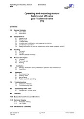 UNI Geräte 120-EVS Series Operating And Mounting Manual