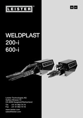 Leister WELDPLAST 600-i Operating Instructions Manual