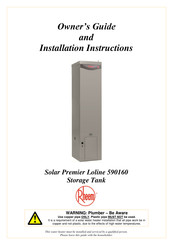 Rheem Solar Premier Loline 590160 Owner's Manual And Installation Instructions