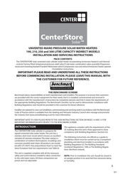 Center CenterStore Solar Series Servicing Installation And Servicing Instructions