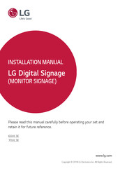 Lg 60UL3E Installation Manual