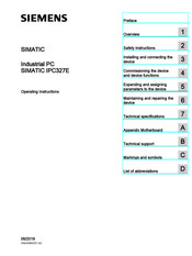 Siemens SIMATIC IPC327E Operating Instructions Manual