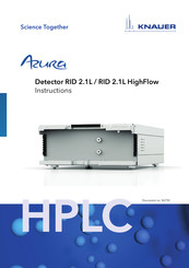 Knauer AZURA Detector RID 2.1L HighFlow Instructions Manual
